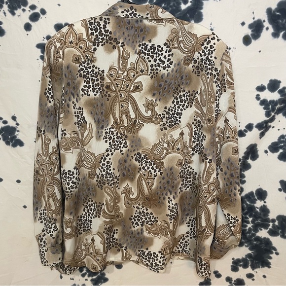 Vintage Alia Animal Print/Paisley Pattern Blouse - Picture 3 of 6